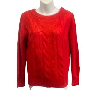 Selection Red cable knit sweater size medium